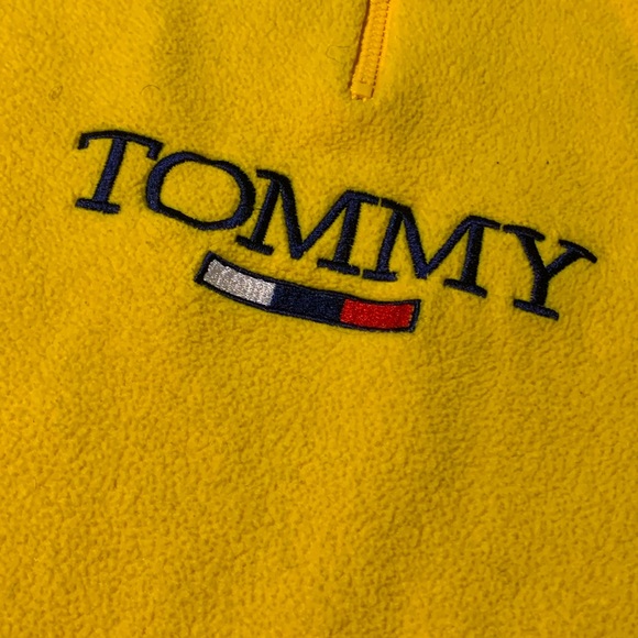 Yellow Tommy Hilfiger Quarter Zip Sweater - Picture 2 of 3